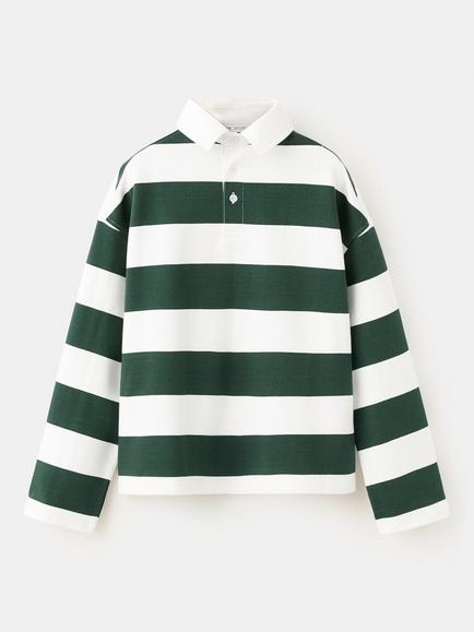Mango Kids' Long Sleeve Oversized Polo Sweatshirt, Bottle Green