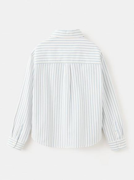 Mango Kids' Camisa Long Sleeve Cotton Shirt, Blue - view 2, Blue