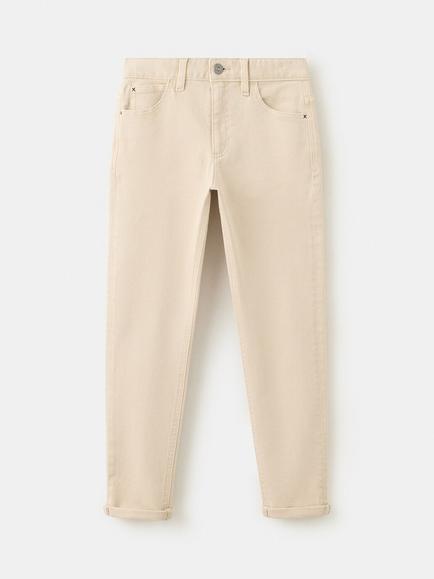 Mango Kids' Pantalon Regular Cotton Blend Jeans, Beige
