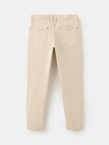 Mango Kids' Pantalon Regular Cotton Blend Jeans - view 2, Beige