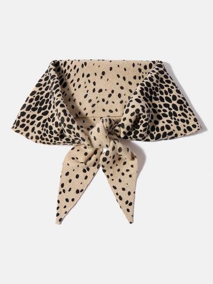 Mint Velvet Animal Print Knit Scarf, Natural/Black, Natural/Black