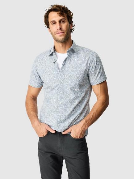 Rodd & Gunn North Point Cotton Short Sleeve Sports Fit Shirt, Bluebell, Bluebell
