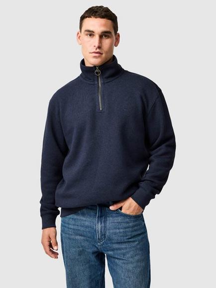 Rodd & Gunn Newfield Cotton Rich Quarter Zip Jumper, Eclipse, Eclipse