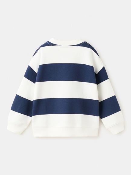 Mango Kids' Sudadera Striped Sweatshirt, White/Blue - view 2, White/Blue