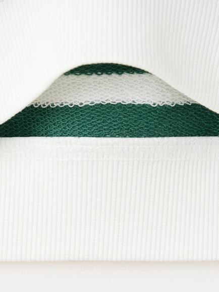 Mango Kids' Sudadera Striped Cotton Sweatshirt - view 2, Off White/Green