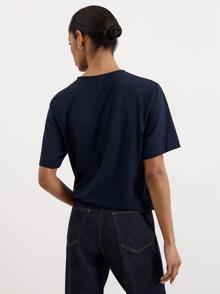 Phase Eight Lucienne Embellished T-Shirt, Navy - view 2, Navy