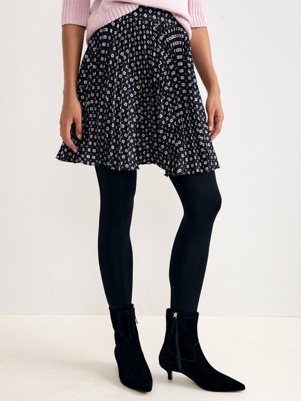 Phase Eight Mairi Geometric Print Flared Mini Skirt, Black, Black