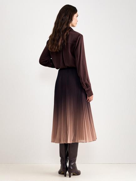 Phase Eight Tallulah Ombre Pleated Skirt, Multi - view 2, Multi