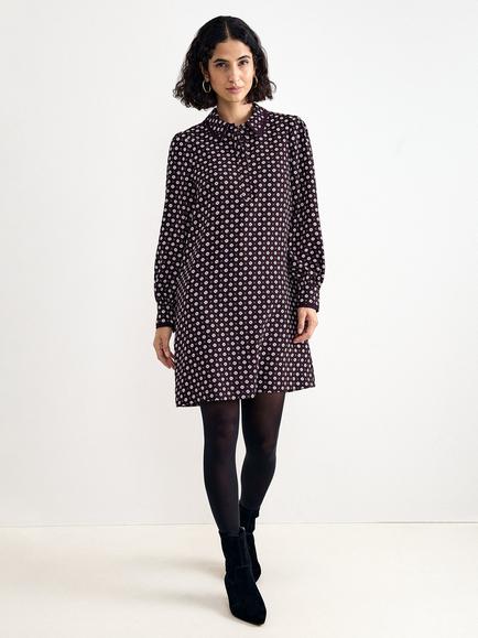 Phase Eight Pamela Geometric Print Shirt Dress, Burgundy, Burgundy