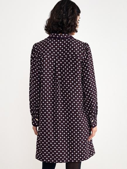 Phase Eight Pamela Geometric Print Shirt Dress, Burgundy - view 2, Burgundy