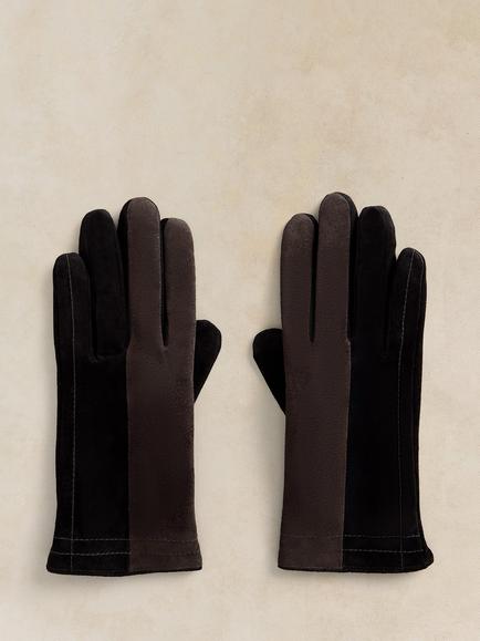 White Stuff Rachel Leather Gloves, Dark Grey, Dark Grey