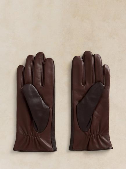 White Stuff Sasha Leather Gloves, Dark Brown - view 2, Dark Brown