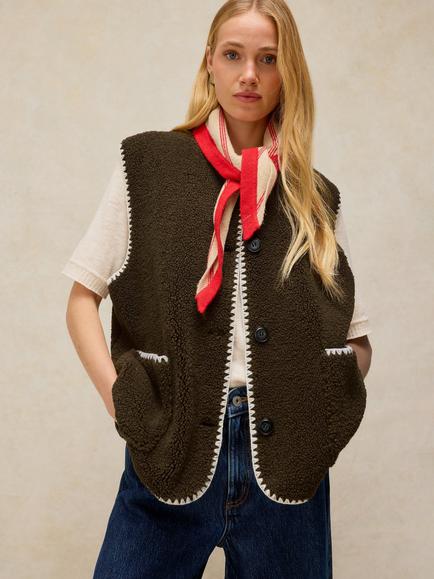 White Stuff Patch Pocket Borg Gilet, Khaki, Khaki