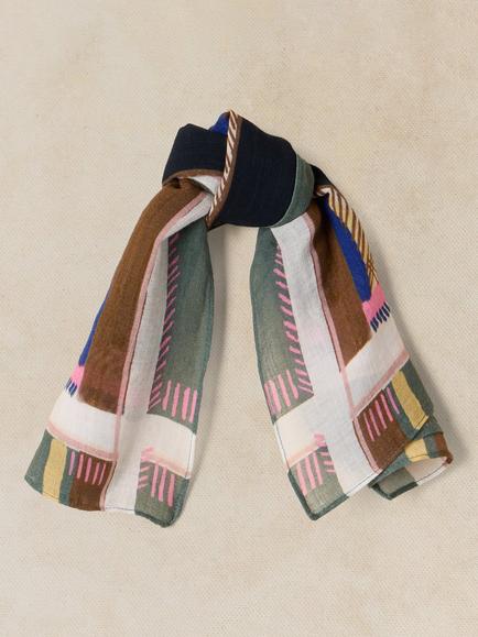 White Stuff Emily Square Scarf, Navy - view 2, Navy