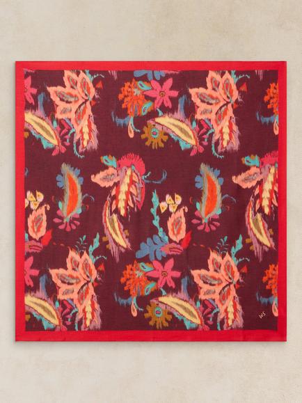 White Stuff Molly Abstract Floral Scarf, Plum - view 2, Plum