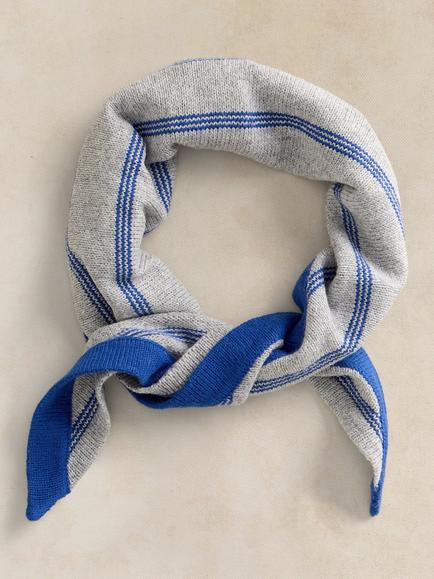 White Stuff Eve Striped Scarf, Blue Multi