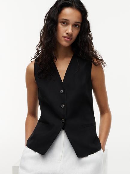 Tommy Hilfiger V-Neck Waistcoat, Black - view 2, Black