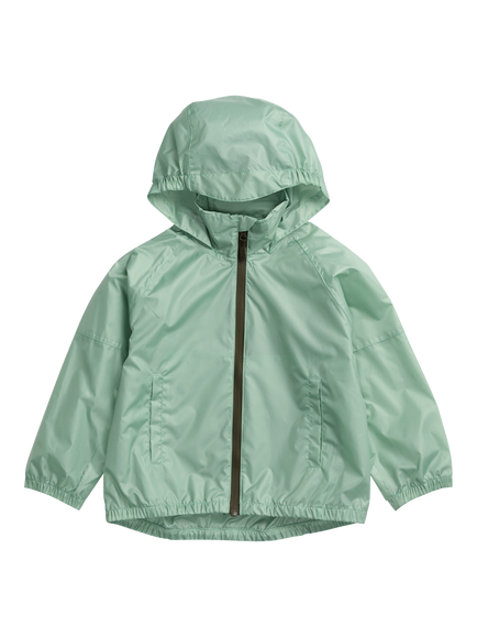 KIDLY by MORI Kids' Hooded Rain Jacket, Sage Green, Sage Green
