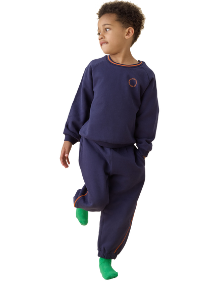 KIDLY by MORI Kids' Oversized Drawstring Joggers, Blue - view 2, Blue