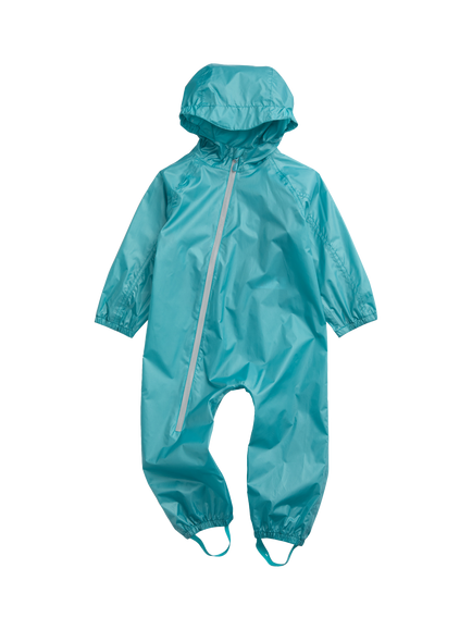 MORI Baby Hooded Pack Away Rain Suit, Light Blue, Light Blue
