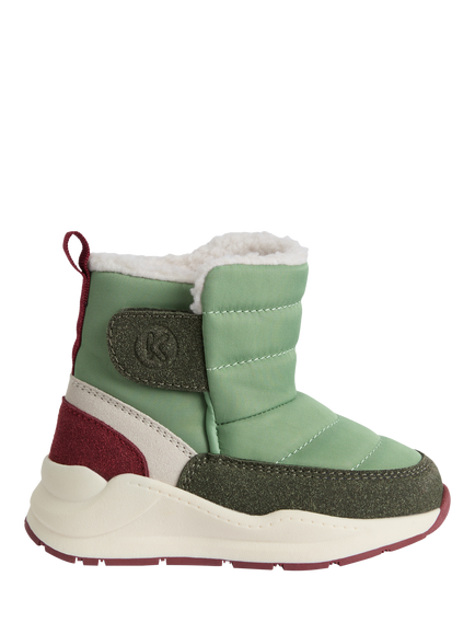 KIDLY by MORI Kids' Quilted Snow Boots, Green, Green