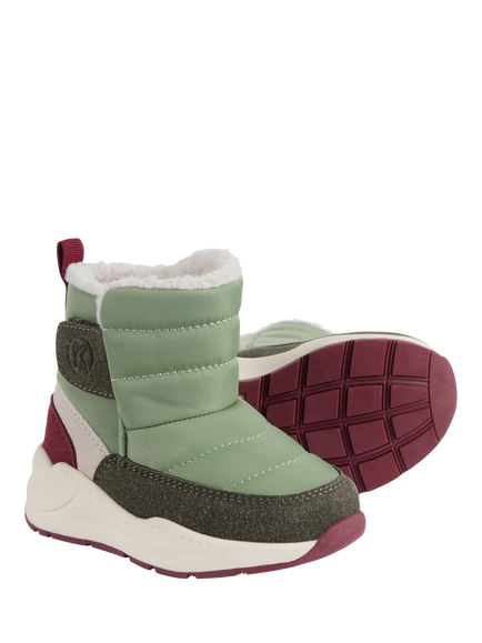 KIDLY by MORI Kids' Quilted Snow Boots, Green - view 2, Green