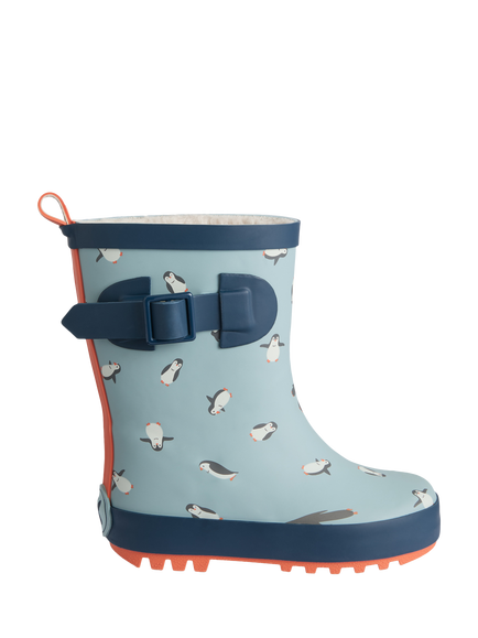 KIDLY by MORI Kids' Fleece Lined Wellington Boots, Blue, Blue