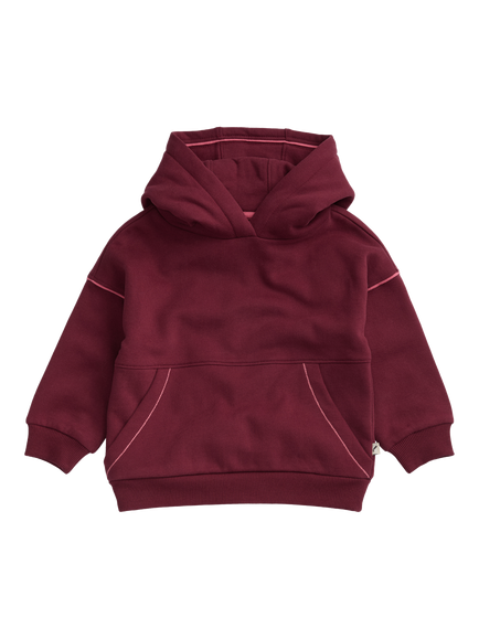 KIDLY by MORI Kids' Oversized Cotton Blend Hoodie, Burgundy