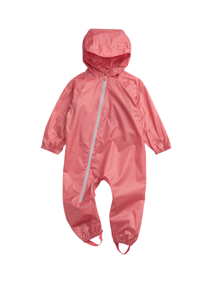 MORI Baby Pack Away Hooded Rain Suit, Pink, Pink