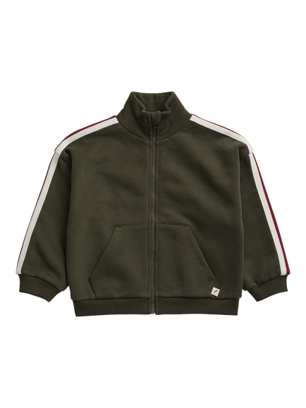 KIDLY by MORI Kids' Cotton Blend Full Zip Jacket, Khaki, Khaki