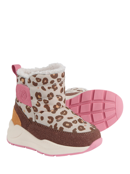 KIDLY by MORI Kids' Quilted Snow Boots, Leopard - view 2, Leopard