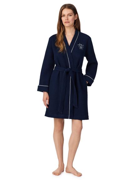 Lauren Ralph Lauren Waffle Kimono Robe, 400 Navy, 400 Navy