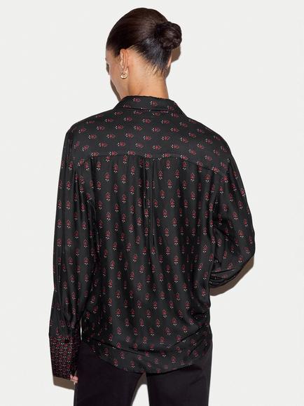 Jigsaw Geometric Foulard Shirt, Black - view 2, Black