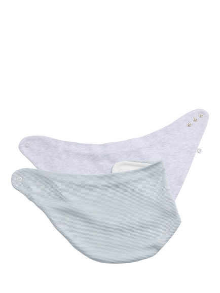 MORI Baby Milk Bib, Pack of 2, Grey/Blue