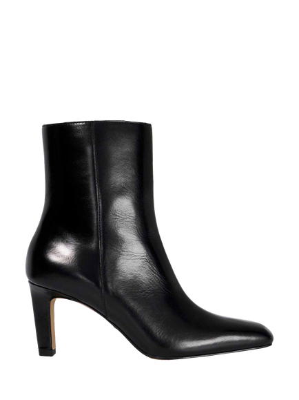 Dune London Ovation Wide Fit Leather High Heel Ankle Boots, Black, Black
