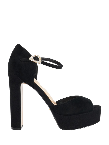 Dune London Myans Suede Embellished Platform Sandals, Black, Black