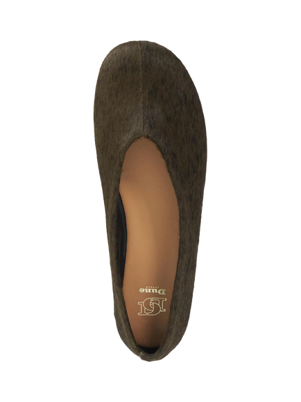 Dune London Highway Leather Ballet Flats, Green - view 2, Green