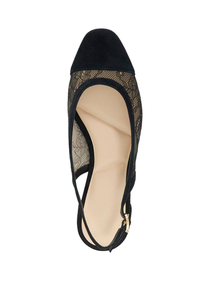 Dune London Clarify Slingnback Ballet Flat Shoes, Black - view 2, Black