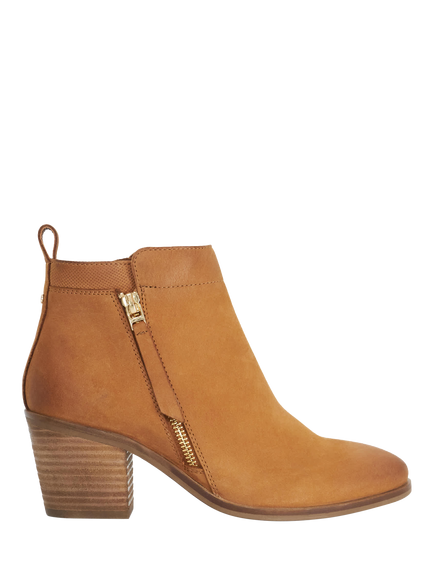 Dune London Paicing Nubuck Side Zip Ankle Boots, Tan, Tan