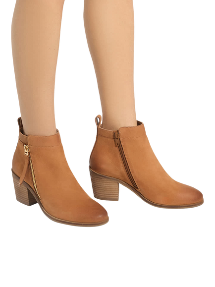 Dune London Paicing Nubuck Side Zip Ankle Boots, Tan - view 2, Tan