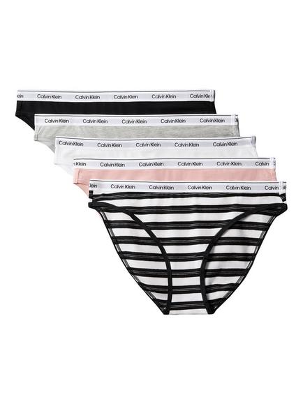 Calvin Klein Icon Logo Bikini Knickers, Pack of 5, Multi, Multi