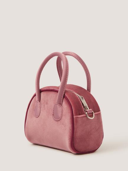 Monsoon Kids' Lucy Velvet Bow Charm Bag, Pink - view 2, Pink