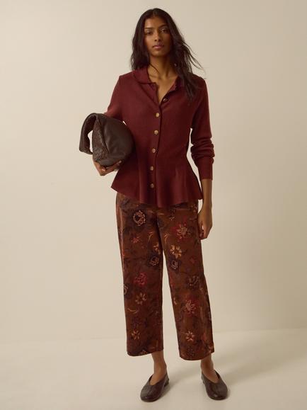 Monsoon Kay Collared Cardigan, Cognac - view 2, Cognac