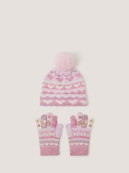 Monsoon Kids' Unicorn Hat and Gloves Set, Multi, Multi