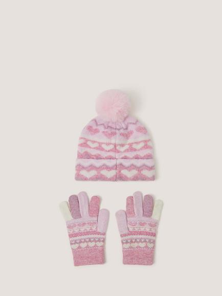 Monsoon Kids' Unicorn Hat and Gloves Set, Multi - view 2, Multi