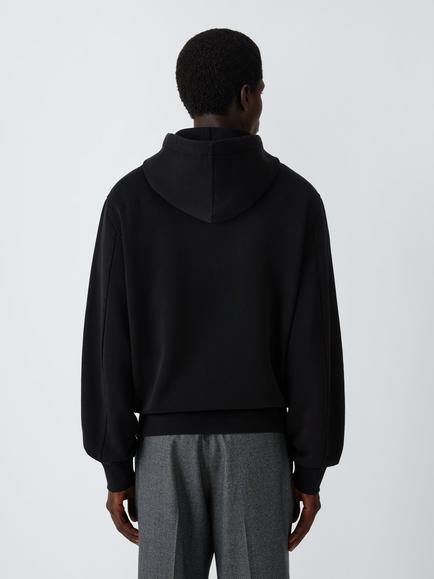John Lewis x clothsurgeon Washed Garment Dye Cotton Hoodie, Washed Black - view 2, Washed Black