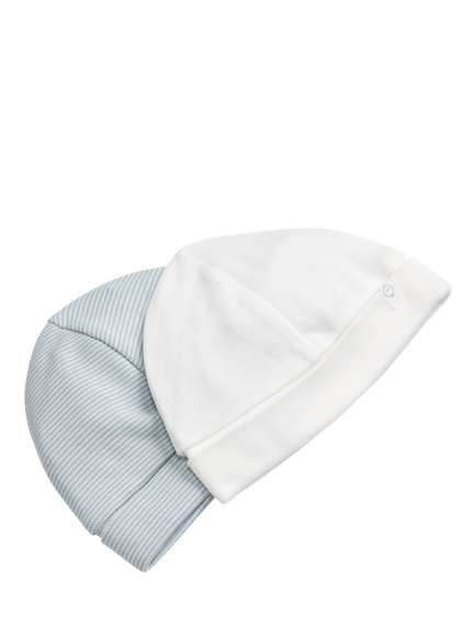 MORI Baby Beanie Hat, Pack of 2, Blue Multi