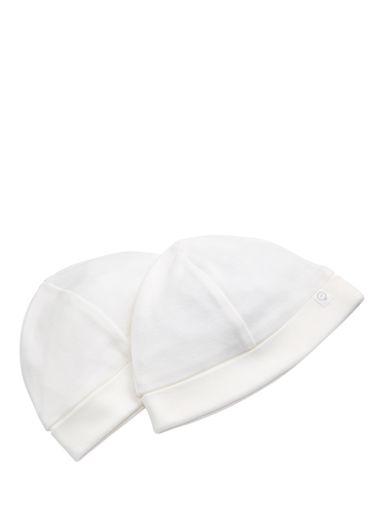 MORI Baby Beanie Hat, Pack of 2, White, White
