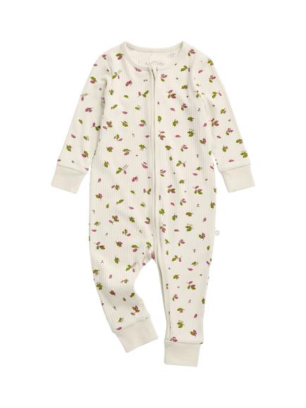 MORI Baby Floral Zip Sleepsuit, Multi, Multi