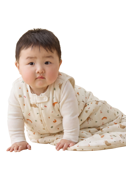 MORI Baby Printed Zip Sleeping Bag, Cream Multi - view 2, Cream Multi